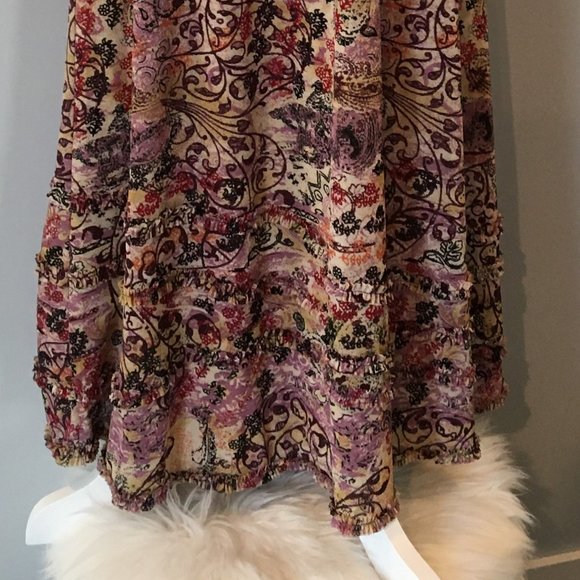 J. Jill Patterned Maxi Skirt w/Elastic Waist - M - Picture 7 of 10